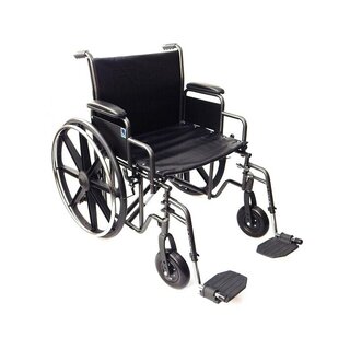 Cadeira de rodas extra larga com estrutura reforçada de 61 cm – Capacidade de peso: 225 kg
