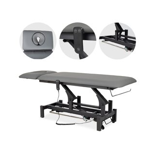 Mesa de massagem Fortis 2 ERGO, pedal elétrico - cinza