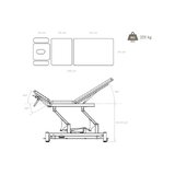Marquesa de massagem elétrica 5 secções - Rila PRO - Estrutura branca, estofo cinzento