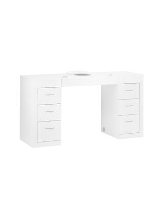 Mesa de manicure 324 com aspirador de cassete branco