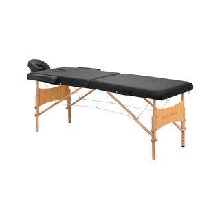 Maca de massagem dobrável Balance Lux em madeira, 2 partes, 190x70 cm, preta.