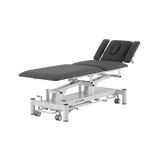Marquesa de massagem elétrica 5 secções - Rila PRO - Estrutura branca, estofo cinzento