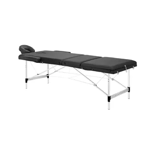 Mesa de massagem dobrável BALANCE em alumínio, três seções, preta