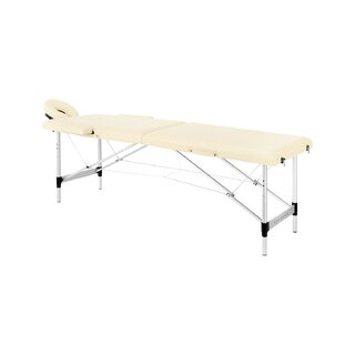 Mesa de massagem dobrável Balance em alumínio, 2 peças, cor creme.