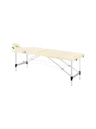 Mesa de massagem dobrável Balance em alumínio, 2 peças, cor creme.