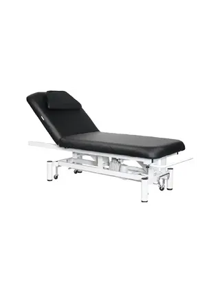 Mesa de massagem elétrica preta com 1 motor