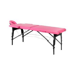 Mesa de massagem dobrável Balance em madeira, 2 peças, rosa e preta.