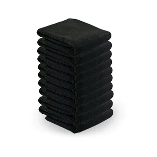 Toalha de microfibra 73x40cm 10 peças preta