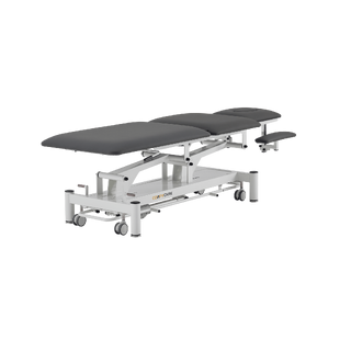 Marquesa de massagem elétrica 5 secções - Rila PRO - Estrutura branca, estofo cinzento