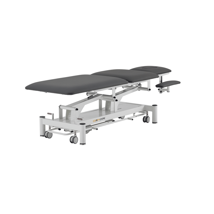 Marquesa de massagem elétrica 5 secções - Rila PRO - Estrutura branca, estofo cinzento