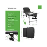 Mesa de massagem portátil Adele 70cm - Preta