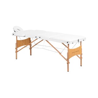 Maca de massagem dobrável Balance Lux em madeira, 3 partes, 190x70 cm, branca