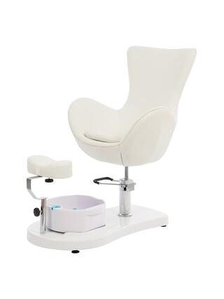 Cadeira para cuidados com os pés Creme com escalda-pés