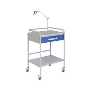 Carrinho de ECG com 1 prateleira – 1 gaveta – Suporte para cabos