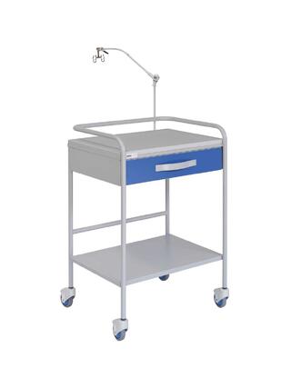 Carrinho de ECG com 1 prateleira – 1 gaveta – Suporte para cabos