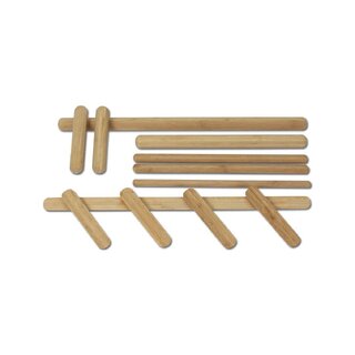 Conjunto de massagem com bastões de bambu - 12 peças