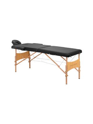 Maca de massagem dobrável Balance em madeira, 2 partes, preta.