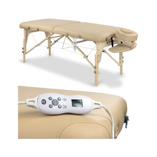 Mesa de massagem portátil com aquecimento integrado - Bege