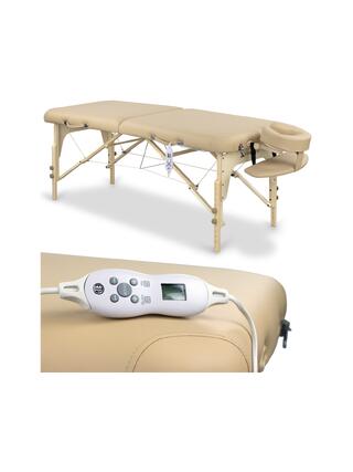 Mesa de massagem portátil com aquecimento integrado - Bege