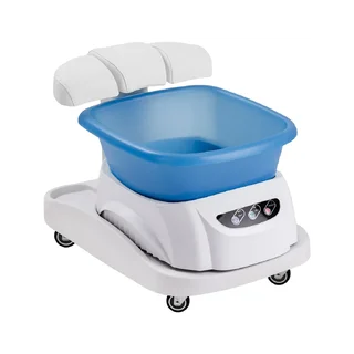 Banho de pés com massagem e carrinho branco