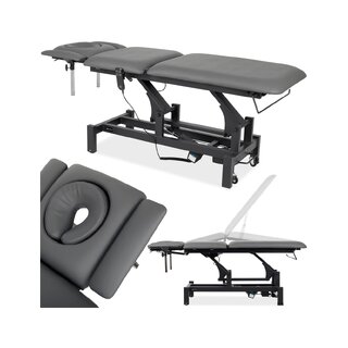 Mesa de massagem Fortis 5 ERGO, ajuste elétrico de altura, controle remoto manual, rodas