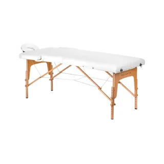 Mesa de massagem dobrável de madeira BALANCE, 2 segmentos, branca