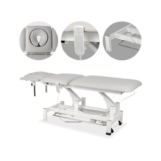 Mesa de massagem Fortis 5 ERGO, controle elétrico de pé - cinza claro