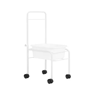 Pedilúvio para cuidados com os pés sobre rodas - Branco